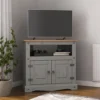 Corona Grey TV Stand Pine 2 Door Television Cabinet Corner Solid Wood -Furniture Store corona grey tv stand pine 2 door television cabinet corner solid wood5060745810055 01c MP