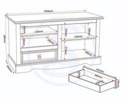 Corona TV Entertainment Unit In Distressed Waxed Pine Finish 9 Corona TV Entertainment Unit In Distressed Waxed Pine Finish -Furniture Store corona tv entertainment unit in distressed waxed pine finish5056065605334 04c MP