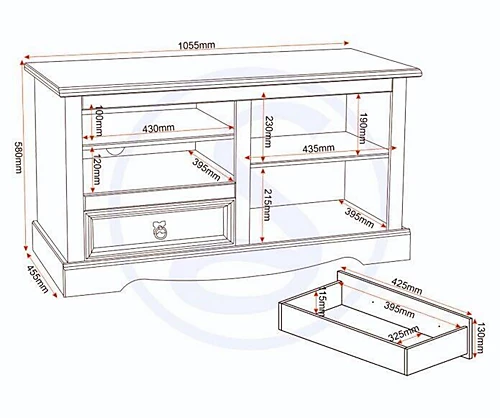 Corona TV Entertainment Unit In Distressed Waxed Pine Finish 6 Corona TV Entertainment Unit In Distressed Waxed Pine Finish - Image 4