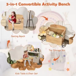 Costway 3-in-1 Kids Convertible Activity Bench Toy Box -Furniture Store costway 3 in 1 kids convertible activity bench toy box6085649038212 03c MP