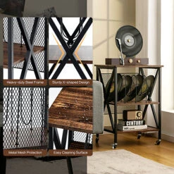 Costway 3-tier Rolling Turntable Stand Record Player Stand Display Shelf Storage Holder -Furniture Store costway 3 tier rolling turntable stand record player stand display shelf storage holder9984709877570 06c MP