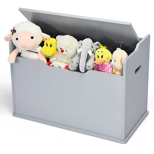 Costway Modern 2-in-1 Flip-top Wooden Storage Chest Storage Organizer Bench Toy Box Unit