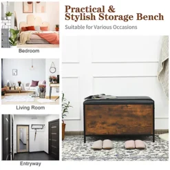 Costway Shoe Changing Bench Entryway & Bed End Storage Bench -Furniture Store costway shoe changing bench entryway bed end storage bench6085648799046 04c MP