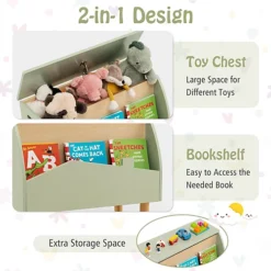 Costway Wooden Toy Box Kids Toy Storage Organizer Chest Flip-top Lid Bookcase Display -Furniture Store costway wooden toy box kids toy storage organizer chest flip top lid bookcase display6085650772006 04c MP