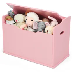 Costway Wooden Toy Box Lift-Top Storage Chest Seating Bench