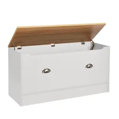 Cream & Oak Living Storage Blanket Box -Furniture Store cream oak living storage blanket box5016319106772 03c MP