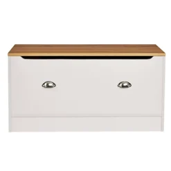 Cream & Oak Living Storage Blanket Box -Furniture Store cream oak living storage blanket box5016319106772 04c MP