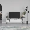 Decortie Ada Modern TV Stand Multimedia Centre TV Unit White Black Marble Effect With Storage Cabinet 188cm -Furniture Store decortie ada modern tv stand multimedia centre tv unit white black marble effect with storage cabinet 188cm8680812121487 01c MP