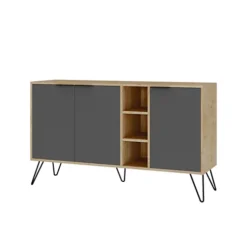 Decortie Clara Console Sideboard Display Unit Oak Anthracite Grey -Furniture Store decortie clara console sideboard display unit oak anthracite grey8680812109997 02c MP