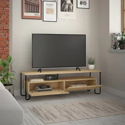 Decortie Cornea Modern Tv Unit Oak With Storage Cabinet 150cm -Furniture Store decortie cornea modern tv unit oak with storage cabinet 150cm8680812196294 04c MP