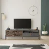 Decortie Dionysos Modern TV Stand Multimedia Centre TV Unit Retro Grey With Storage Cabinet 170cm