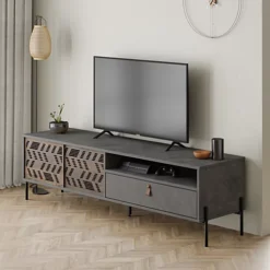 Decortie Dionysos Modern TV Stand Multimedia Centre TV Unit Retro Grey With Storage Cabinet 170cm -Furniture Store decortie dionysos modern tv stand multimedia centre tv unit retro grey with storage cabinet 170cm8680812121883 04c MP