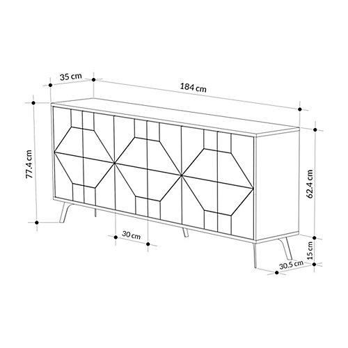Decortie Dune Console Sideboard Display Unit 183 Mocha Grey 5 Decortie Dune Console Sideboard Display Unit 183 Mocha Grey - Image 3