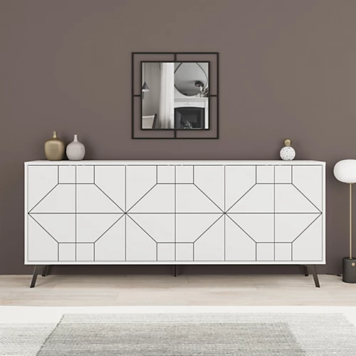 Decortie Dune Console Sideboard Display Unit 183 White 3 Decortie Dune Console Sideboard Display Unit 183 White