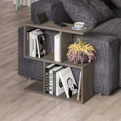 Decortie Homemania Modern Side End Coffee Table Side End Dark Coffee Multipurpose H 60cm 5 Tier