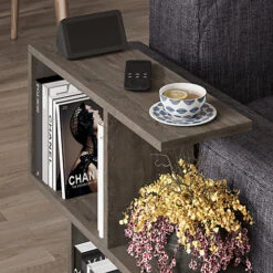 Decortie Homemania Modern Side End Coffee Table Side End Dark Coffee Multipurpose H 60cm 5 Tier -Furniture Store decortie homemania modern side end coffee table side end dark coffee multipurpose h 60cm 5 tier8680812109065 04c MP