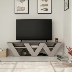 Decortie Ralla Modern TV Stand Multimedia Centre TV Unit Mocha Grey With Shelves 158cm -Furniture Store decortie ralla modern tv stand multimedia centre tv unit mocha grey with shelves 158cm8680812196218 04c MP