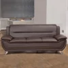 Dexter 200cm Wide Contemporary Brown Bonded Leather 3 Seat Sofa With Chrome Legs -Furniture Store dexter 200cm wide contemporary brown bonded leather 3 seat sofa with chrome legs5060980887072 01c MP