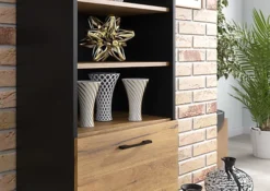 Display Cabinet 170cm Sideboard Cabinet Cupboard TV Stand Living Room Oak&Black 8 Display Cabinet 170cm Sideboard Cabinet Cupboard TV Stand Living Room Oak&Black -Furniture Store display cabinet 170cm sideboard cabinet cupboard tv stand living room oak black5060970906844 03c MP