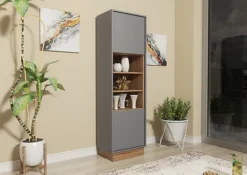 Display Cabinet Sideboard Cabinet Cupboard TV Stand Living Room Oak & Grey -Furniture Store display cabinet sideboard cabinet cupboard tv stand living room oak grey5060970908978 02c MP