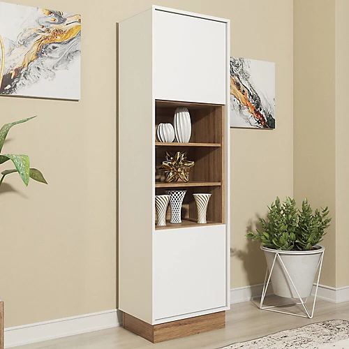 Display Cabinet Sideboard Cabinet Cupboard TV Stand Living Room Oak & White 3 Display Cabinet Sideboard Cabinet Cupboard TV Stand Living Room Oak & White