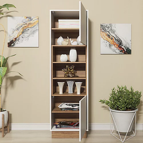 Display Cabinet Sideboard Cabinet Cupboard TV Stand Living Room Oak & White 6 Display Cabinet Sideboard Cabinet Cupboard TV Stand Living Room Oak & White - Image 4