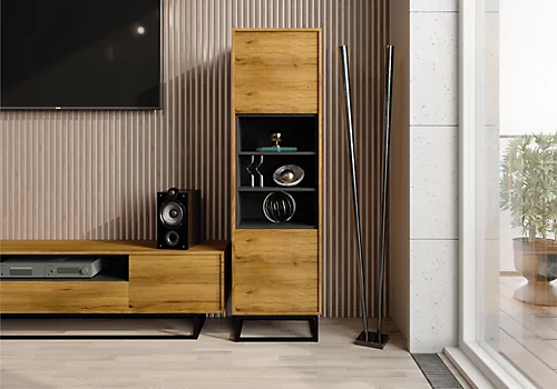 Display Cabinet Sideboard Cabinet Cupboard TV Stand Living Room Oak 4 Display Cabinet Sideboard Cabinet Cupboard TV Stand Living Room Oak - Image 2