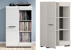 Display Shelving Bookcase Cabinet Compact Storage 1 Door Unit White Gloss Fever