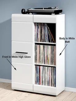 Display Shelving Bookcase Cabinet Compact Storage 1 Door Unit White Gloss Fever -Furniture Store display shelving bookcase cabinet compact storage 1 door unit white gloss fever5901451020362 03c MP