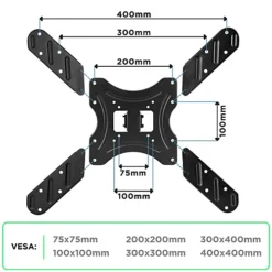 Duronic TVB420 Full Range TV Bracket, Swivel And Tilt Wall Mount With VESA 600x400 For Flat Screen Television 17-56" -Furniture Store duronic tvb420 full range tv bracket swivel and tilt wall mount with vesa 600x400 for flat screen television 17 56 5060184208031 02c MP
