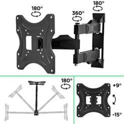 Duronic TVB420 Full Range TV Bracket, Swivel And Tilt Wall Mount With VESA 600x400 For Flat Screen Television 17-56" -Furniture Store duronic tvb420 full range tv bracket swivel and tilt wall mount with vesa 600x400 for flat screen television 17 56 5060184208031 03c MP