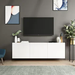 Fiesole TV Unit, White 150x31x44 Cm -Furniture Store fiesole tv unit white 150x31x44 cm8682081568932 02c MP