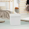 Foldable 38x38cm Cube Faux Leather Storage Box Ottoman Footstool White -Furniture Store foldable 38x38cm cube faux leather storage box ottoman footstool white5055797235864 01c MP