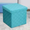 Foldable Velvet Lattice Trellis Storage Box Ottoman Cube 38cmX38cm For Bedroom, Living Room, Hallway - Teal 2 Foldable Velvet Lattice Trellis Storage Box Ottoman Cube 38cmX38cm For Bedroom, Living Room, Hallway - Teal -Furniture Store foldable velvet lattice trellis storage box ottoman cube 38cmx38cm for bedroom living room hallway teal5060905540372 01c MP
