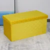 Foldable Velvet Lattice Trellis Storage Box Ottoman Cube 76cmX38cm For Bedroom, Living Room, Hallway - Ochre Yellow 1 Foldable Velvet Lattice Trellis Storage Box Ottoman Cube 76cmX38cm For Bedroom, Living Room, Hallway - Ochre Yellow -Furniture Store foldable velvet lattice trellis storage box ottoman cube 76cmx38cm for bedroom living room hallway ochre yellow5060905540464 01c MP