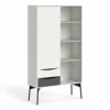 Fur China Cabinet 1 Door + 1 Glass Door + 2 Drawers In Grey And White -Furniture Store fur china cabinet 1 door 1 glass door 2 drawers in grey and white5713035066983 01c MP