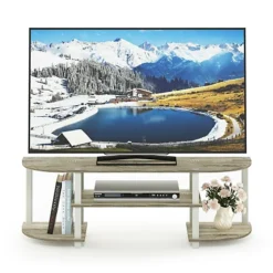 Furinno Turn-S-Tube Wide TV Entertainment Center, Sonoma Oak/White