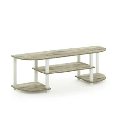 Furinno Turn-S-Tube Wide TV Entertainment Center, Sonoma Oak/White -Furniture Store furinno turn s tube wide tv entertainment center sonoma oak white0810006770360 03c MP