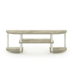 Furinno Turn-S-Tube Wide TV Entertainment Center, Sonoma Oak/White -Furniture Store furinno turn s tube wide tv entertainment center sonoma oak white0810006770360 04c MP