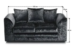 Furniture Stop - Chicco Velvet Fabric 3+2 Seater Sofa Set -Furniture Store furniture stop chicco velvet fabric 3 2 seater sofa set5060776003228 02c MP