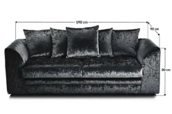 Furniture Stop - Chicco Velvet Fabric 3+2 Seater Sofa Set -Furniture Store furniture stop chicco velvet fabric 3 2 seater sofa set5060776003228 03c MP