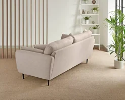 Furniturebox Ida Cream Multitone 3 Seater Upholstered Linen Sofa With Scatter Cushions And Birch Wood Frame -Furniture Store furniturebox ida cream multitone 3 seater upholstered linen sofa with scatter cushions and birch wood frame5056542691799 03c MP