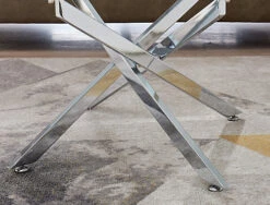 Furniturebox Leonardo Rectangular Glass Coffee Table With Silver Chrome Metal Angled Starburst Legs For Modern Living Rooms -Furniture Store furniturebox leonardo rectangular glass coffee table with silver chrome metal angled starburst legs for modern living rooms5056542635885 03c MP
