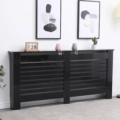 FurnitureHMD Modern Radiator Cover High Gloss Black Decorative Cabinet For Living Room, Bedroom,Horizontal Slats,Extra Large -Furniture Store furniturehmd modern radiator cover high gloss black decorative cabinet for living room bedroom horizontal slats extra large8414796088968 03c MP