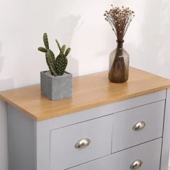 FurnitureHMD Storage Chest Of Drawers Organiser Unit With 4 Drawers For Bedroom,Living Room Grey And Oak -Furniture Store furniturehmd storage chest of drawers organiser unit with 4 drawers for bedroom living room grey and oak8011727253978 03c MP