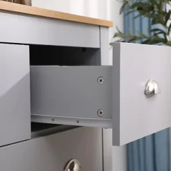 FurnitureHMD Storage Chest Of Drawers Organiser Unit With 4 Drawers For Bedroom,Living Room Grey And Oak -Furniture Store furniturehmd storage chest of drawers organiser unit with 4 drawers for bedroom living room grey and oak8011727253978 04c MP