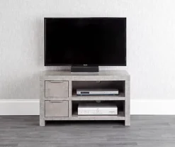 GFW Bloc 2 Drawer TV Unit Concrete -Furniture Store gfw bloc 2 drawer tv unit concrete5060713891406 02c MP