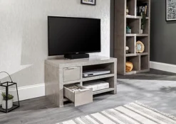 GFW Bloc 2 Drawer TV Unit Concrete -Furniture Store gfw bloc 2 drawer tv unit concrete5060713891406 03c MP