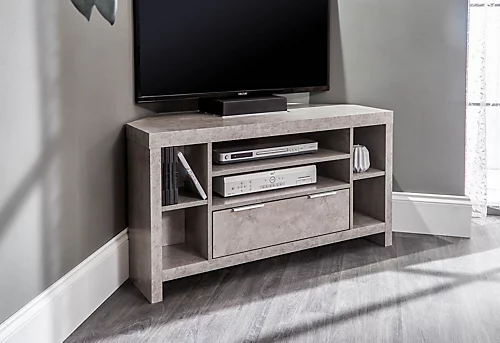 GFW Bloc Corner TV Unit Concrete 3 GFW Bloc Corner TV Unit Concrete