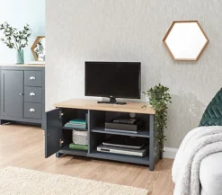 GFW Lancaster Small TV Cabinet Slate Blue